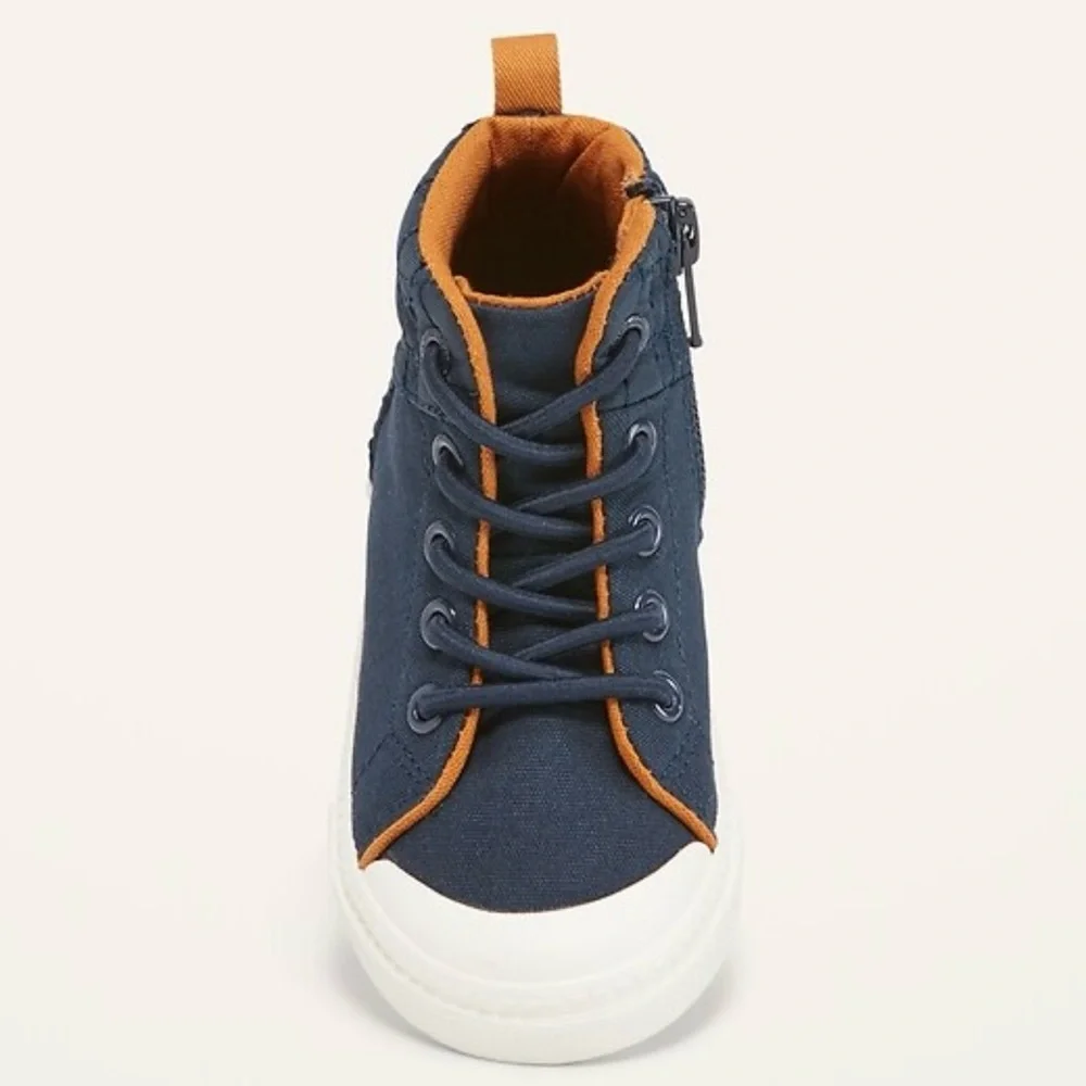 Old Navy Quilted High Top Sneakers Toddler 5T Navy Tan